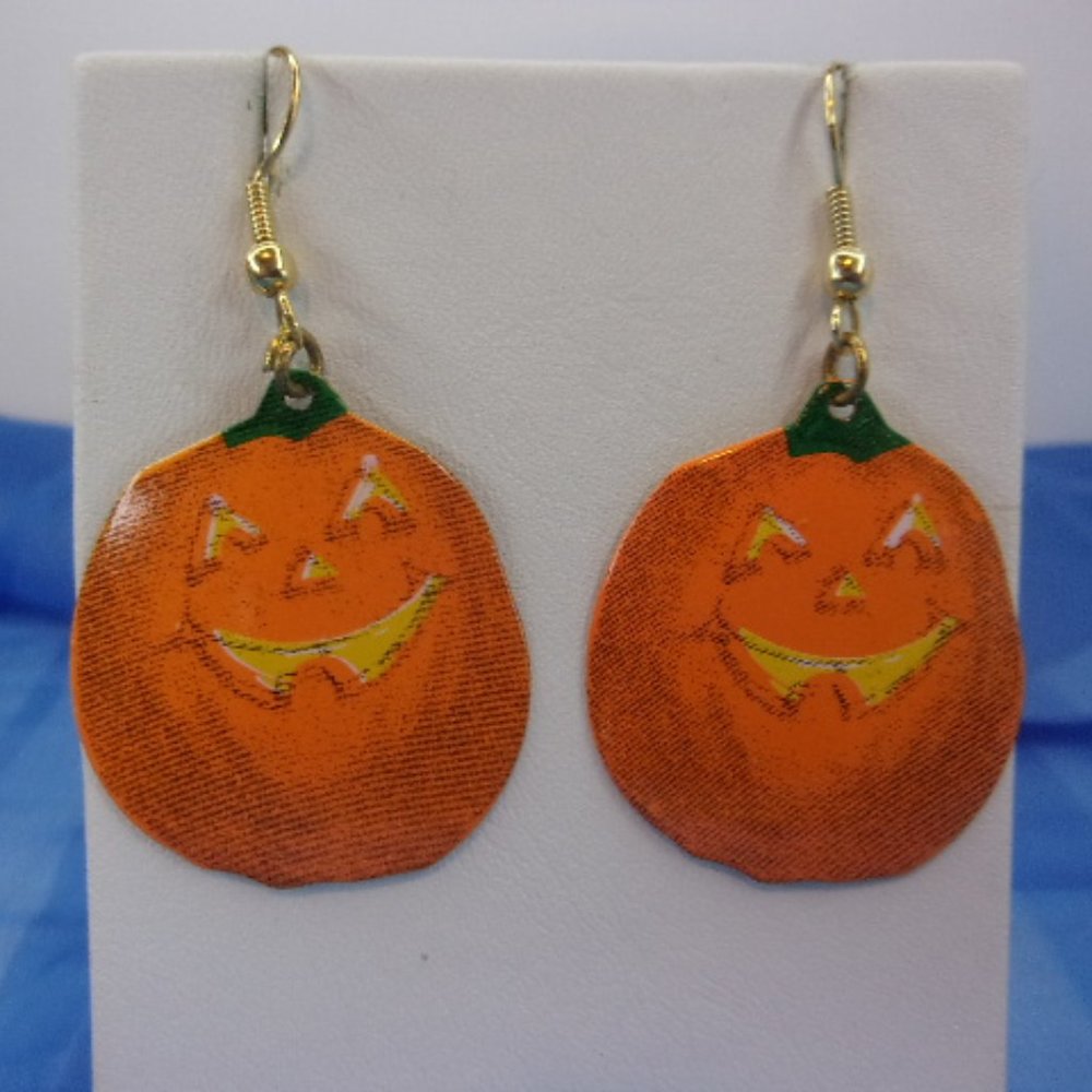 Halloween Jack-o-lantern Pumpkin Pierced Earrings